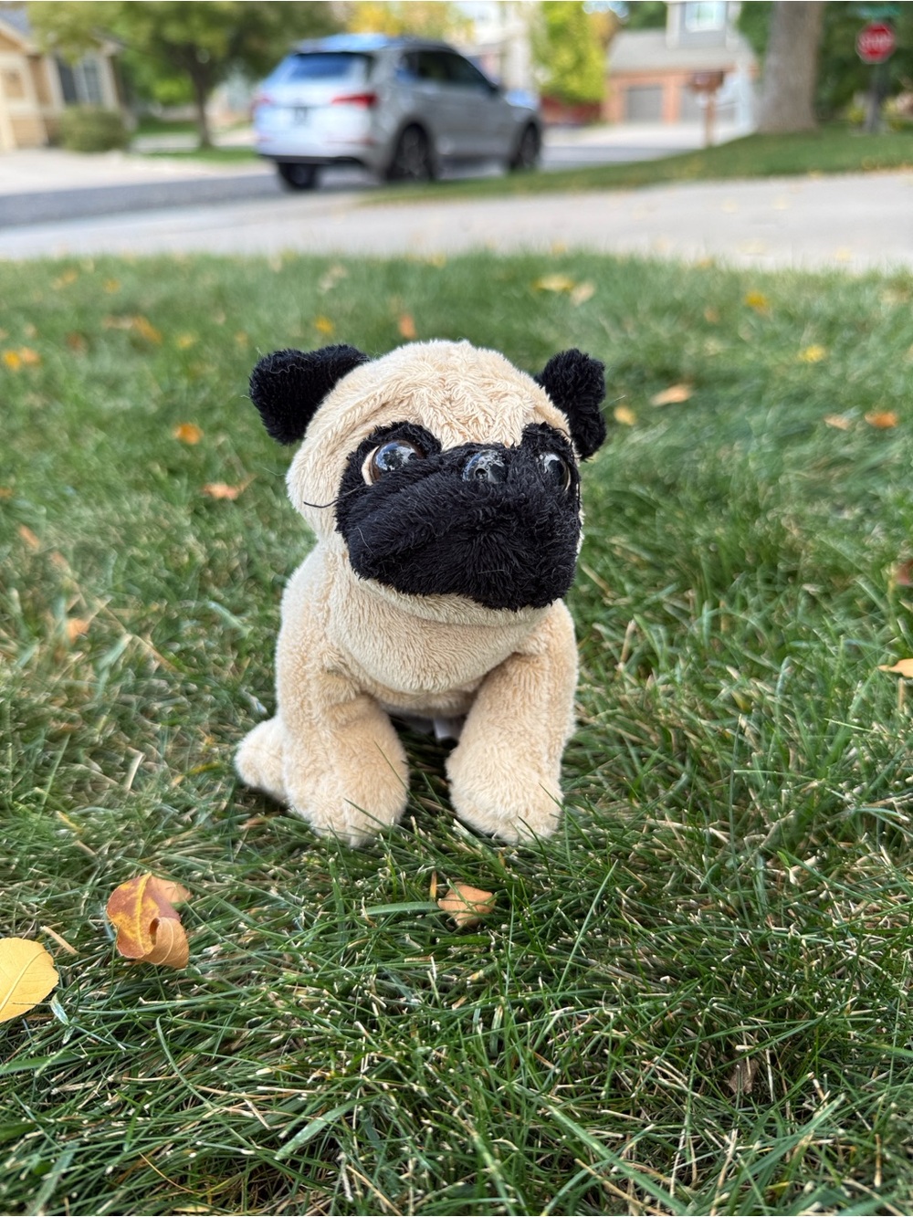 Plush Pug Stuffed Animal - Tan and Black Kids Toy